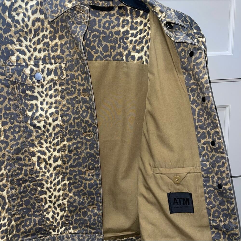 ATM Anthony Thomas Melillo Leopard Print Denim Jacket Small - Picture 10 of 13